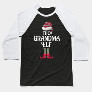 The Grandma Christmas Elf Matching Pajama Family Party Gift Baseball T-Shirt
